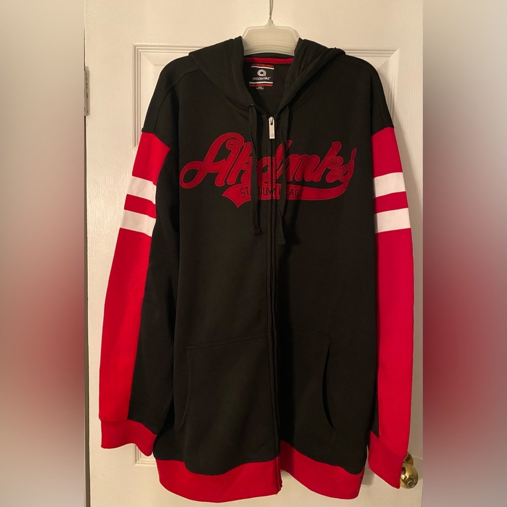 Red/white zippered hoodie